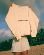 Dandy Words of Affirmation Oversized Lux Hoodie in Cream