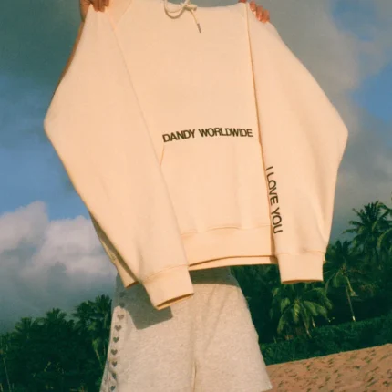 Dandy Words of Affirmation Oversized Lux Hoodie in Cream