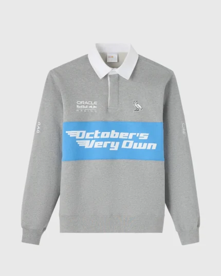Ovo red bull racing fleece rugby sweatshirt grey