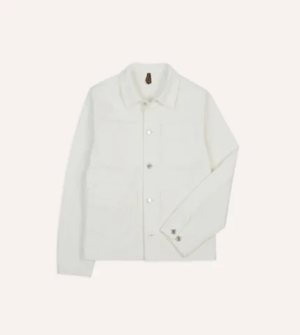 Drake Ecru Cotton Canvas Work Jacket
