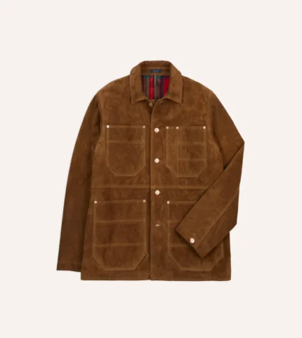 Drake Tobacco Suede Blanket Lined Welder Jacket