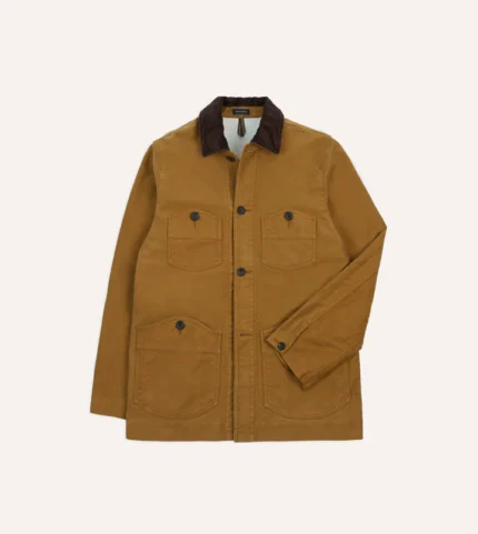 Drake Tobacco Cotton Four-Pocket Chore Jacket