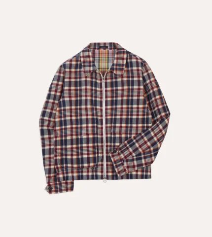 Drake Waxed Madras Cotton Tennis Blouson Jacket