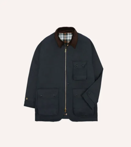 Drake Navy Waxed Coverall Jacket