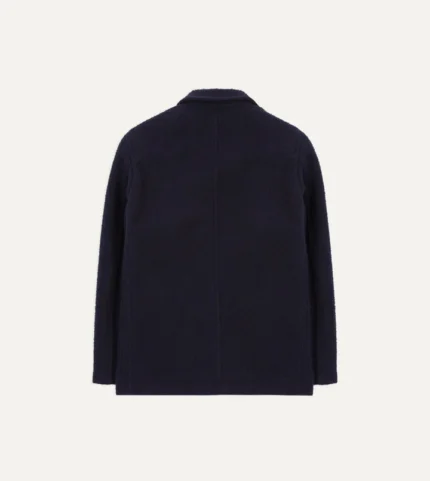 Drake Navy Casentino Wool Short Duffle Coat